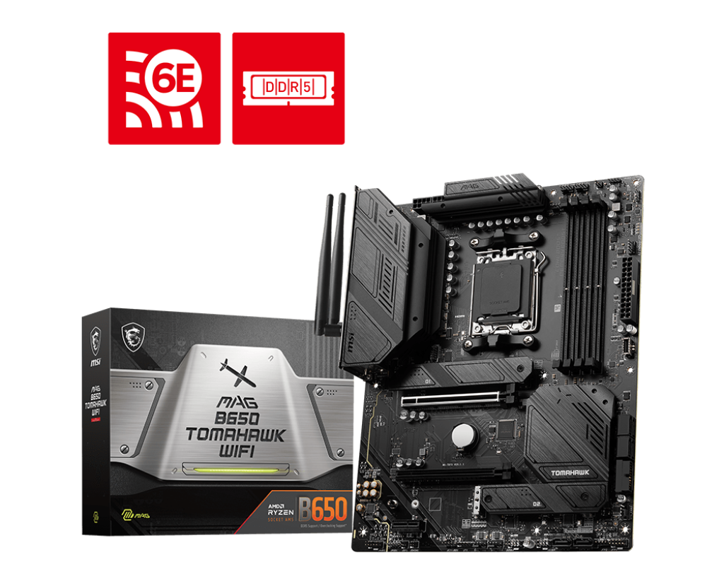 MSI MAG B650 Tomahawk WIFI AMD Ryzen 8000 Series AM5 Motherboard